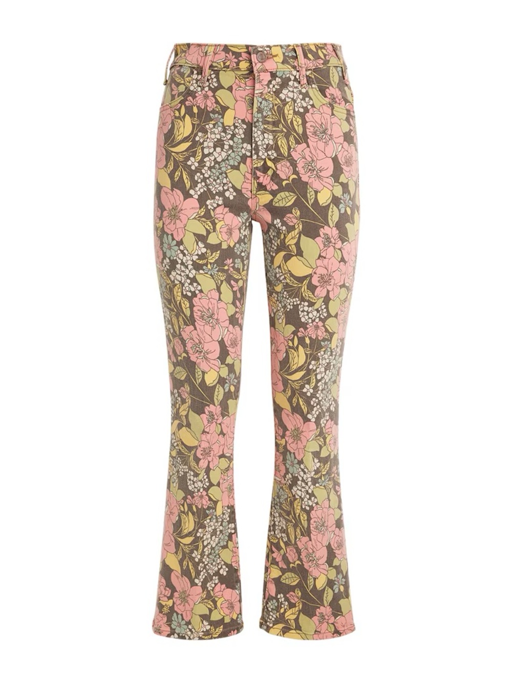 MOTHER denim the hustler ankle in cats & dogs bbq boutonnière floral size 26”